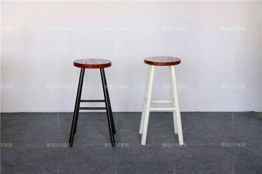 實(shí)木圓凳面吧椅